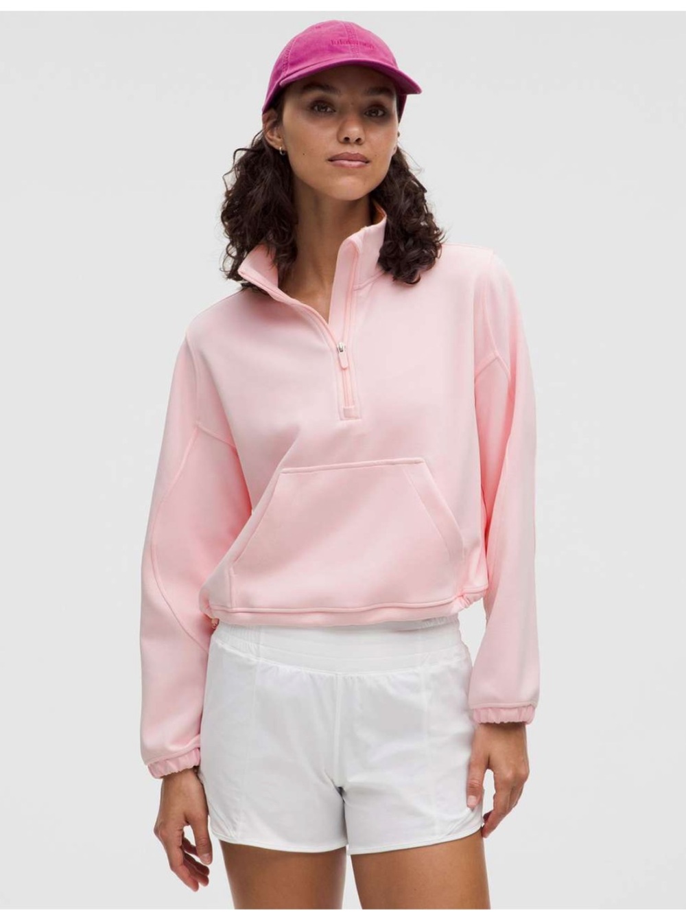 NWT Lululemon Brushed Softstreme Half Zip/ 
Strawberry Milkshake